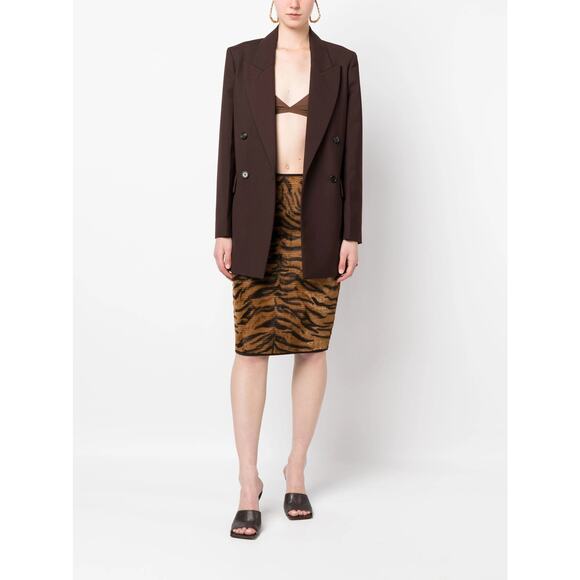 VINTAGE 90'S GIANFRANCO FERRE FUZZY ANIMAL PRINT SKIRT ITALY 44 FARFETCH - Picture 8 of 8